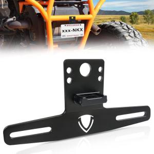 imageStarknightMT ATV UTV License Plate Holder with Light Aluminum UTV License Plate Frame Compatible with Polaris RZR Ranger Sportsman Marverick X3 Renegade DS Trailer Truck RV Boat Golf Cart Snowmobile