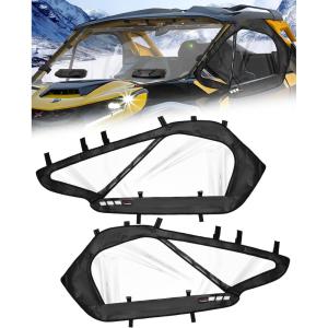 imageStarknightMT Maverick R Soft Cab Enclosure Compatible with CanAm Maverick R 2024 WaterResistant Side Upper Doors with Zippers