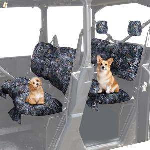 imageStarknightMT UTV Defender Seat Covers 1680D Waterproof Seat Cover Compatible with 20172025 Can Am Defender MAX wStorage Pockets Split Bench Seat Cover Defender Accessories CamouflageCamouflage