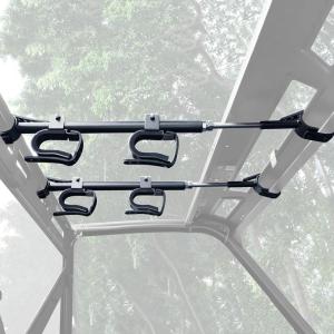 imageStarknightMT UTV Gun Rack  UTV Overhead Gun Holder Roof GunBow Rack with Soft Padding Adjustable Fits 21quot27quot Spacing Compatible with Polaris Ranger Kawasaki Mule Uforce