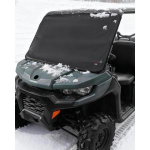 imageStarknightMT UTV Windshield Snow Cover Compatible with CanAm Defender 20162025 and Polaris Ranger XP 1000 20172025 Not RZR Waterproof Transport Windshield Protector for Ice and SnowBlack