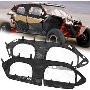 imageStarknightMT X3 MAX Cab Enclosure Upper Doors Soft Side Windows With Zipper Vent Compatible With Can Am 20172024 Maverick X3 Max X Turbo R DS RS RR MR Maverick X3 Accessories Doorstops