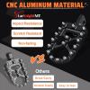 imageStarknightMT CNC Wide Fat Footpegs 360 Roating MX Foot Pegs Chopper Bobber Style Compatible with Harley Dyna Fatboy Sportster Iron 883 SilverBlack