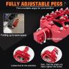 imageStarknightMT CNC Wide Fat Footpegs 360 Roating MX Foot Pegs Chopper Bobber Style Compatible with Harley Dyna Fatboy Sportster Iron 883 SilverRed