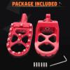 imageStarknightMT CNC Wide Fat Footpegs 360 Roating MX Foot Pegs Chopper Bobber Style Compatible with Harley Dyna Fatboy Sportster Iron 883 SilverRed