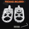 imageStarknightMT CNC Wide Fat Footpegs 360 Roating MX Foot Pegs Chopper Bobber Style Compatible with Harley Dyna Fatboy Sportster Iron 883 SilverSilver