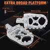imageStarknightMT CNC Wide Fat Footpegs 360 Roating MX Foot Pegs Chopper Bobber Style Compatible with Harley Dyna Fatboy Sportster Iron 883 SilverSilver