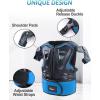 imageStarknightMT Kids Motorcycle Armor Suit Dirt Bike Gear Riding Protective Chest Spine Back Protector Shoulder Arm Elbow Knee Protector Pads for Cycling SkateboardSkiingSkatingOffRoadBlue