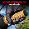 imageStarknightMT Motorcycle Vintage Non Slip Handlebar Grips 78quot 22mm 1quot 24mm Rubber Handle Grips Open EndTan