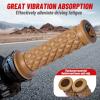 imageStarknightMT Motorcycle Vintage Non Slip Handlebar Grips 78quot 22mm 1quot 24mm Rubber Handle Grips Open EndTan