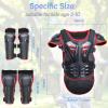 imageStarknightMT Upgraded Kids Motorcycle Armor Suit Teen Dirt Bike Gear Riding Protective Set for Cycling Skateboarding Skiing Skating OffRoad RedRed