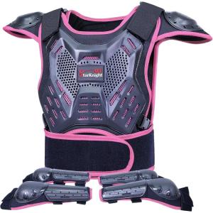 imageStarknightMT Kids Dirt Bike Gear  Youth Motorcycle Gear Riding Protective Motocross Armor Suit Chest Protector for Boys Girls Biking Cycling Skating OffRoadLightpink