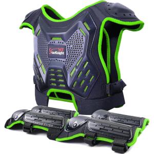imageStarknightMT Kids Dirt Bike Gear  Youth Motorcycle Riding Protective Gear Motocross Armor Suit Chest Protector for Boys Girls Mountain Biking CyclingLight Green