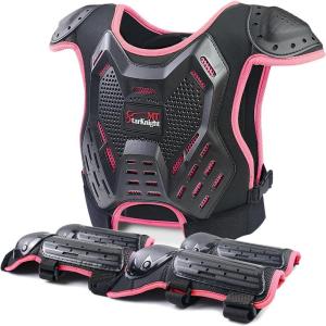 imageStarknightMT Kids Dirt Bike Gear  Youth Motorcycle Riding Protective Gear Motocross Armor Suit Chest Protector for Boys Girls Mountain Biking CyclingPinkish