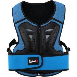 imageStarknightMT Kids Motorcycle Chest Protector Dirt Bike Youth Riding Spine Back Armor Protection for Motocross Cycling SkateboardSkiingSkatingOffRoadBlue