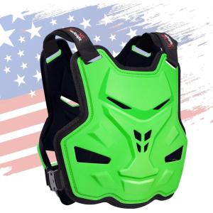 imageStarknightMT Motorcycle Chest Armor Lightweight Adult Men Motocross Chest Protector Adjustable Body Armor Vest for Motocross Riding Road Racing Cycling Skiing Skating Easywear Chest GuardGreen
