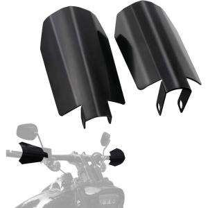 imageStarknightMT Motorcycle Handguards Black Coffin Cut Stainless Steel Hand Guards Compatible with 20062022 Touring Models Road Glide Street Glide Road45inch for cable clutch style