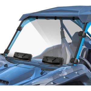 imageStarknightMT Teryx KRX 1000 Full Windshield Vented Scratch Resistant Front Windshield Compatible with Kawasaki Teryx KRX 1000 2020 2021 2022 2023 2024 2025 Clear Window PC Hard Window Used with Roof