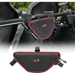 imageStarknightMT UTV Storage Bag Compatible with Polaris RZR XP 4 1000 2024 2025 Center Seat Bag Installed Between the Front and Rear Seats Triangle Cab Pack Cargo Pocket Gear Bag Tool Pouch Organizer
