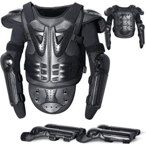 imageStarknightMT Upgraded Kids Motorcycle Armor Suit Teen Dirt Bike Gear Riding Protective Set for Cycling Skateboarding Skiing Skating OffRoad RedBlack