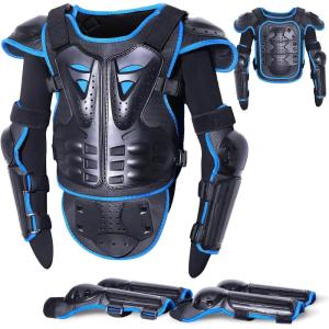 imageStarknightMT Upgraded Kids Motorcycle Armor Suit Teen Dirt Bike Gear Riding Protective Set for Cycling Skateboarding Skiing Skating OffRoad RedBlue