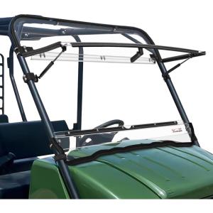 imageStarknightMT 2IN1 Mule 4010 Flip Windshield Compatible with Kawasaki Mule 4000 4010 20092026 Windproof Full Windows Scratch Resistant Clear Fold Windscreen