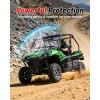 imageStarknightMT Teryx flip Windshield Waterproof Scratch Resistant Compatible with 2016 KAWASAKI Teryx 800 24 Seaters 2021 Teryx SS 4 Accessories Vent Clear Front Windshield Used with Roof
